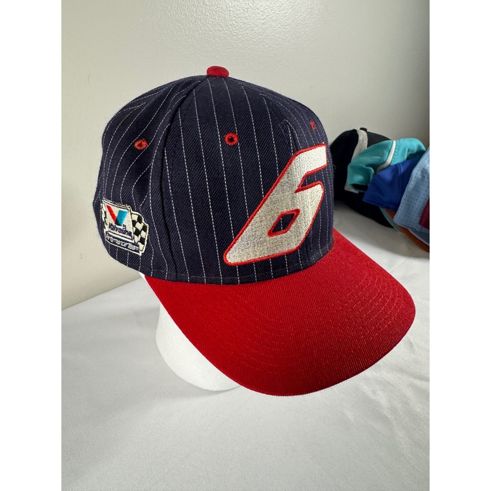 Vintage Mark Martin NASCAR Hat #6 Ford Valvoline Pinstripe Snapback Cap Navy Red - Picture 3 of 5
